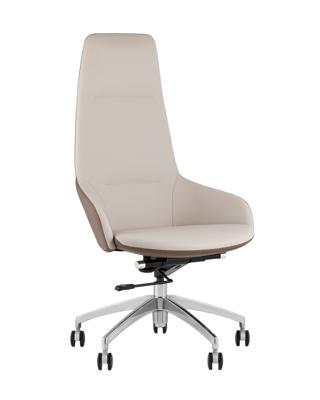 Кресло компьютерное TopChairs Кресло руководителя TopChairs Soulo светло-серый, коричневый арт. УТ000039417