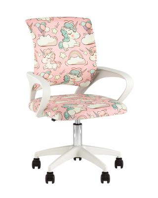 Кресло компьютерное TopChairs Кресло офисное TopChairs Simple SN Junior принт Unicorns пластик белый арт. УТ000042083