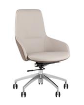 Кресло компьютерное TopChairs Кресло офисное TopChairs Soulo светло-серый, коричневый арт. УТ000039419