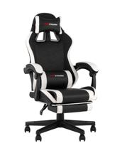 Кресло компьютерное TopChairs Кресло спортивное TopChairs Prophet с оттоманкой черно-белый арт. УТ000039480
