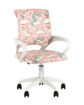 Кресло компьютерное TopChairs Кресло офисное TopChairs Simple SN Junior принт Unicorns пластик белый арт. УТ000042083
