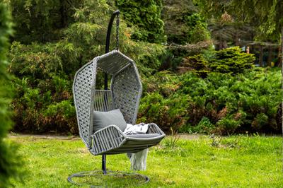 Кресло подвесное 4SIS "Капри" подвесное кресло из искусственного ротанга, цвет серый арт. JYF17186-2