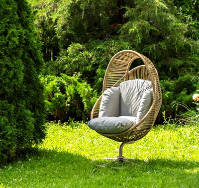 Кресло подвесное 4SIS "Барселона" кресло-кокон из искусственного ротанга, цвет соломенный арт. JYSRS240630