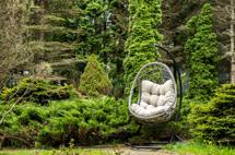 Кресло подвесное 4SIS "Венеция" подвесное кресло-кокон из искусственного ротанга, цвет серый с бежевой подушкой арт. YH-L23703W Grey