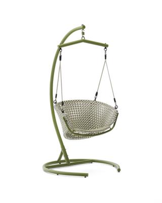 Кресло подвесное La Forma (ех Julia Grup) Подвесное кресло Saliga зеленого цвета из алюминия и искусственного ротанга арт. 253941