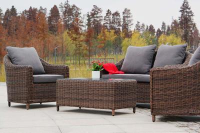 Лаунж зона 4SIS "Кон Панна" лаунж-зона из искусственного ротанга, цвет коричневый арт. KPS2C2TJ-4-SET brown