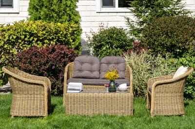 Лаунж зона 4SIS "Равенна" лаунж-зона из искусственного ротанга, цвет соломенный арт. RS2C2T-4-SET