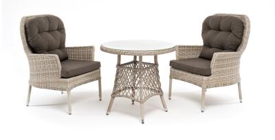 Лаунж зона 4SIS "Алиса" кофейный комплект из искусственного ротанга, цвет бежевый арт. ALC2T1-3-SET beige