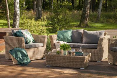 Лаунж зона 4SIS "Капучино Сингл" лаунж-зона из искусственного ротанга, цвет соломенный арт. KSS2C2T-4-SET