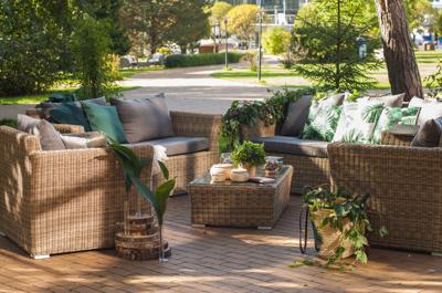 Лаунж зона 4SIS "Капучино Дабл" лаунж-зона из искусственного ротанга, цвет соломенный арт. KDS3S2CT-5-SET