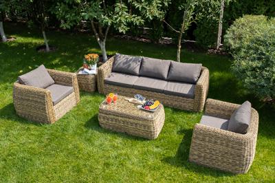 Лаунж зона 4SIS "Кальяри" лаунж-зона из искусственного ротанга (гиацинт), цвет соломенный арт. KS3C2T2-5-SET-TW
