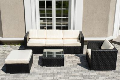 Лаунж зона 4SIS "Даллас" лаунж-зона из искусственного ротанга на 5 персон, цвет черный арт. JHS2491 black