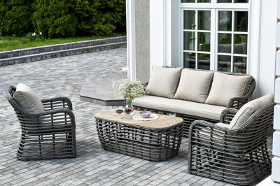 Лаунж зона 4SIS "Ницца" лаунж-зона из искусственного ротанга, цвет бронзовый арт. NS3С2T-4-SET Grey