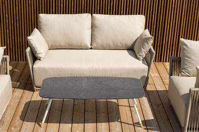 Лаунж зона 4SIS "Форли" лаунж-зона 4-местная плетеная из роупа (веревки), каркас алюминиевый светло-серый, роуп серо-коричневый арт. FORS2C2TJ-4-SET