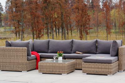 Лаунж зона 4SIS "Лунго" трансформирующаяся лаунж-зона из искусственного ротанга, цвет соломенный арт. LS5O1T1-7-SET