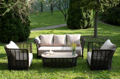 Лаунж зона 4SIS "Валенсия" лаунж-зона из искусственного ротанга, цвет бронзовый арт. VALS3C2T-4-SET bronze