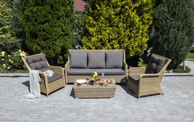 Лаунж зона 4SIS "Гляссе" лаунж-зона из искусственного ротанга, цвет соломенный арт. GS3C2T-4-SET