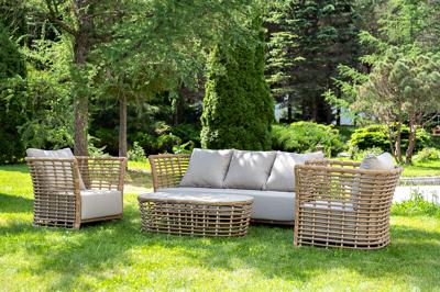 Лаунж зона 4SIS "Валенсия" лаунж-зона из искусственного ротанга, цвет соломенный арт. VALS3C2T-4-SET