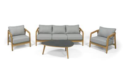 Лаунж зона 4SIS "Лейпциг" лаунж-зона из тика на 5 персон, цвет серый арт. DF25101T-5-set