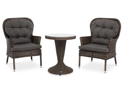 Лаунж зона 4SIS "Алиса" кофейный комплект из искусственного ротанга, цвет коричневый арт. ALC2T1-3-SET brown