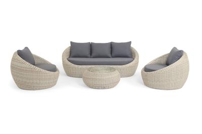 Лаунж зона 4SIS "Барселона" лаунж-зона из искусственного ротанга, цвет бежевый арт. BARS3C2T1-4-SET beige