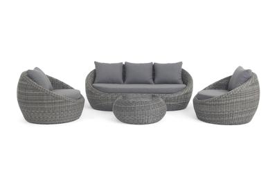 Лаунж зона 4SIS "Барселона" лаунж-зона из искусственного ротанга, цвет графит арт. BARS3C2T1-4-SET graphite