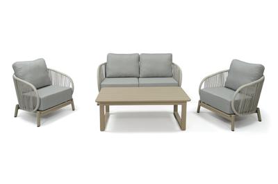 Лаунж зона 4SIS "Прато" лаунж-зона 4-местная плетеная из роупа, цвет светло-серый арт. DF25102-SET