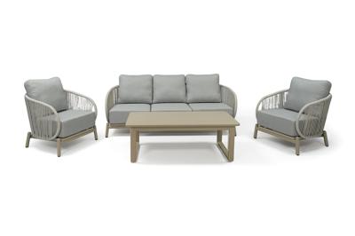 Лаунж зона 4SIS "Прато" лаунж-зона 5-местная плетеная из роупа, цвет светло-серый арт. DF25102-SET2