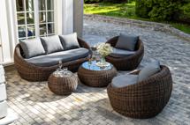 Лаунж зона 4SIS "Барселона" лаунж-зона из искусственного ротанга, цвет коричневый арт. BARS3C2T-4-SET brown