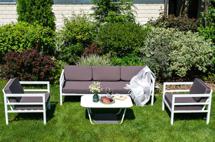 Лаунж зона 4SIS "Эстелья" лаунж-зона из алюминия со столиком из HPL 5-местная арт. Indoor-4SiS-2412