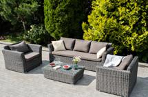 Лаунж зона 4SIS "Капучино" лаунж-зона из искусственного ротанга, цвет графит арт. KS3C2T-4-SET graphite