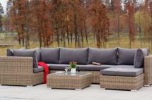 Лаунж зона 4SIS "Лунго" трансформирующаяся лаунж-зона из искусственного ротанга, цвет соломенный арт. LS5O1T1-7-SET