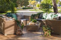 Лаунж зона 4SIS "Капучино Дабл" лаунж-зона из искусственного ротанга, цвет соломенный арт. KDS3S2CT-5-SET