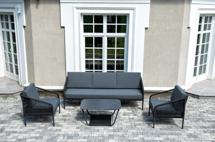 Лаунж зона 4SIS "Канны" лаунж-зона 5-местная плетеная из роупа (веревки), цвет темно-серый арт. KANS3C2T-4-SET D-gray