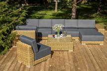 Лаунж зона 4SIS "Капри" трансформирующаяся лаунж-зона из искусственного ротанга, цвет соломенный арт. KS5O1T1-7-SET