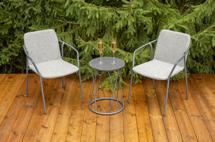 Лаунж зона 4SIS "Марокко" кофейный комплект из алюминия, цвет темно-серый арт. MARC2T1-3-SET