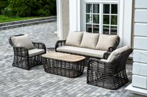 Лаунж зона 4SIS "Ницца" лаунж-зона из искусственного ротанга, цвет бронзовый арт. NS3С2T-4-SET