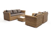 Лаунж зона 4SIS "Капучино" лаунж-зона из искусственного ротанга (гиацинт), цвет соломенный арт. KS3С2T-4-SET-TW