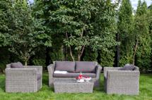 Лаунж зона 4SIS "Капучино Сингл" лаунж-зона из искусственного ротанга (гиацинт), цвет серый арт. KSS2C2T-4-SET-TW gray