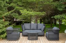 Лаунж зона 4SIS "Лугано" лаунж-зона 5-местная плетеная из роупа (веревки), каркас алюминиевый темно-серый, роуп темно-серый арт. LUGS3C2TJ-4-SET