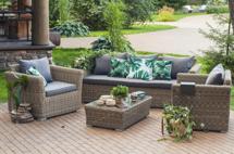 Лаунж зона 4SIS "Капучино" лаунж-зона из искусственного ротанга, цвет соломенный арт. KS3С2T-4-SET