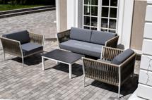 Лаунж зона 4SIS "Касабланка" лаунж-зона плетеная из роупа 4-местная, цвет серый арт. KASS2C2T-4-SET gray