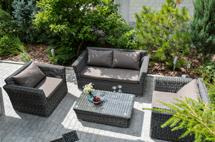 Лаунж зона 4SIS "Капучино Сингл" лаунж-зона из искусственного ротанга, цвет графит арт. KSS2C2T-4-SET graphite