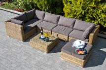 Лаунж зона 4SIS "Лунго" трансформирующаяся лаунж-зона из искусственного ротанга (гиацинт), цвет соломенный арт. LS5O1T1-7-SET-TW