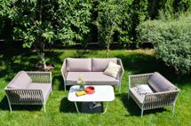 Лаунж зона 4SIS "Касабланка" лаунж-зона плетеная из роупа 4-местная, цвет серо-коричневый арт. KASS2C2T-4-SET