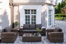 Лаунж зона 4SIS "Палермо" лаунж-зона из искусственного ротанга, цвет соломенный арт. PAS3C2T-4-SET