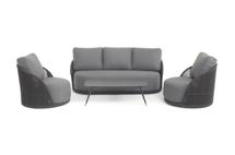 Лаунж зона 4SIS "Монтелла" лаунж-зона 5-местная плетеная из роупа (веревки), каркас алюминиевый темно-серый, роуп темно-серый арт. MONS3C2TJ-4-SET