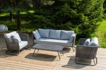 Лаунж зона 4SIS "Багамы" лаунж-зона 5-местная плетеная из роупа (веревки), каркас алюминиевый темно-серый, роуп серый арт. BAGS3C2TJ-4-SET grey