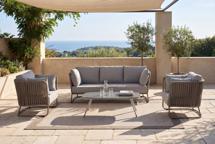 Лаунж зона 4SIS "Багамы" лаунж-зона 5-местная плетеная из роупа (веревки), каркас алюминиевый бежево-серый, роуп серо-коричневый арт. BAGS3C2TJ-4-SET