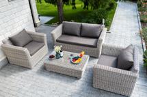 Лаунж зона 4SIS "Капучино Сингл" лаунж-зона из искусственного ротанга, цвет бежевый арт. KSS2C2T-4-SET beige